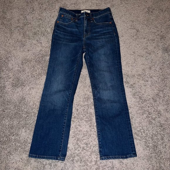 Madewell Cali Demi Boot Women's 25 Blue Medium Wash Stretch Mid Rise Jeans - Picture 2 of 11